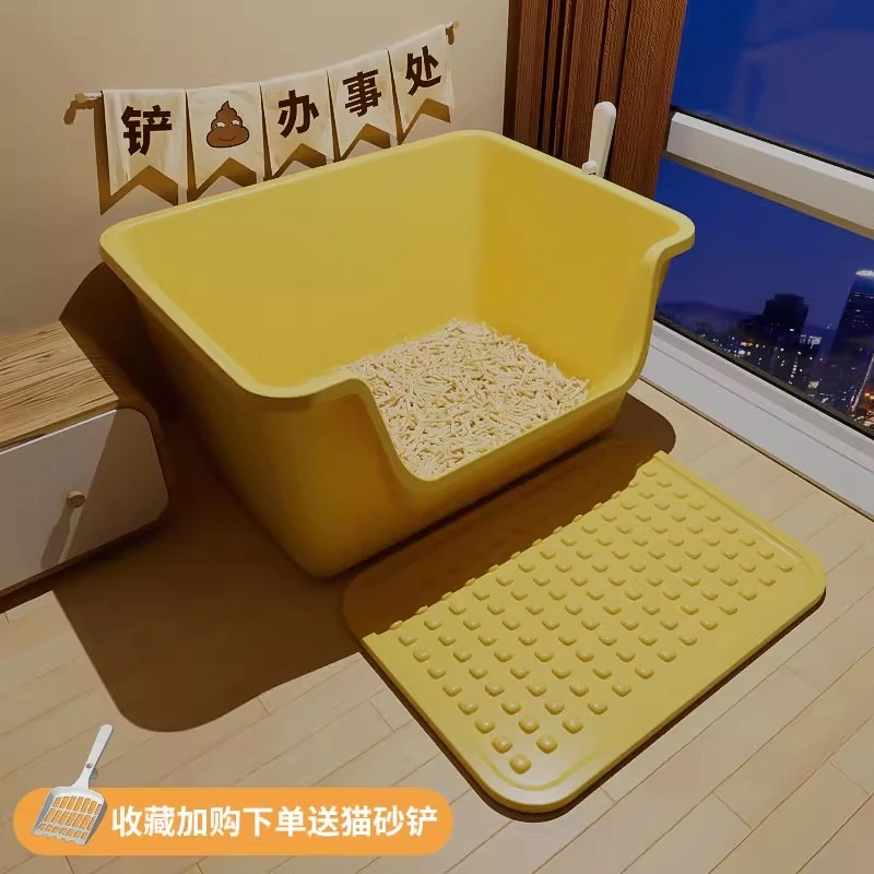 清碧斯猫砂盆超大号防外溅猫厕所巨型开放式猫砂盆猫沙盆特大号