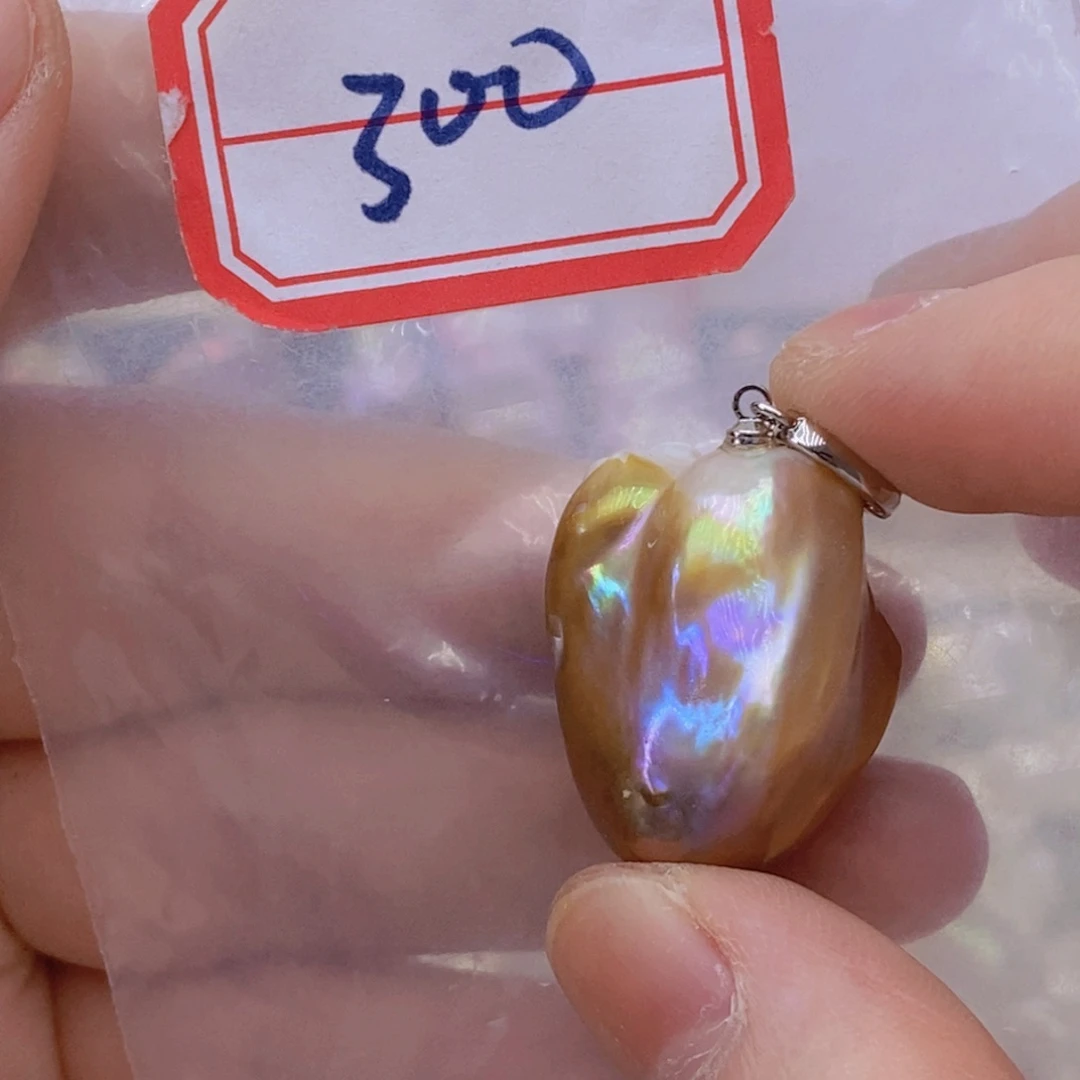 淡水珍珠银S925镶嵌吊坠(赠链)