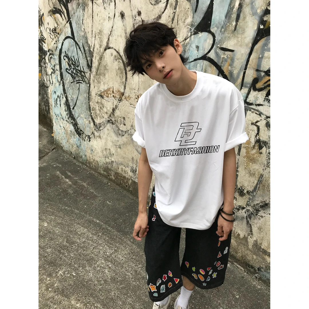 100%纯棉美式潮流ins风字母印花短袖T恤男女夏季休闲百搭情侣上衣