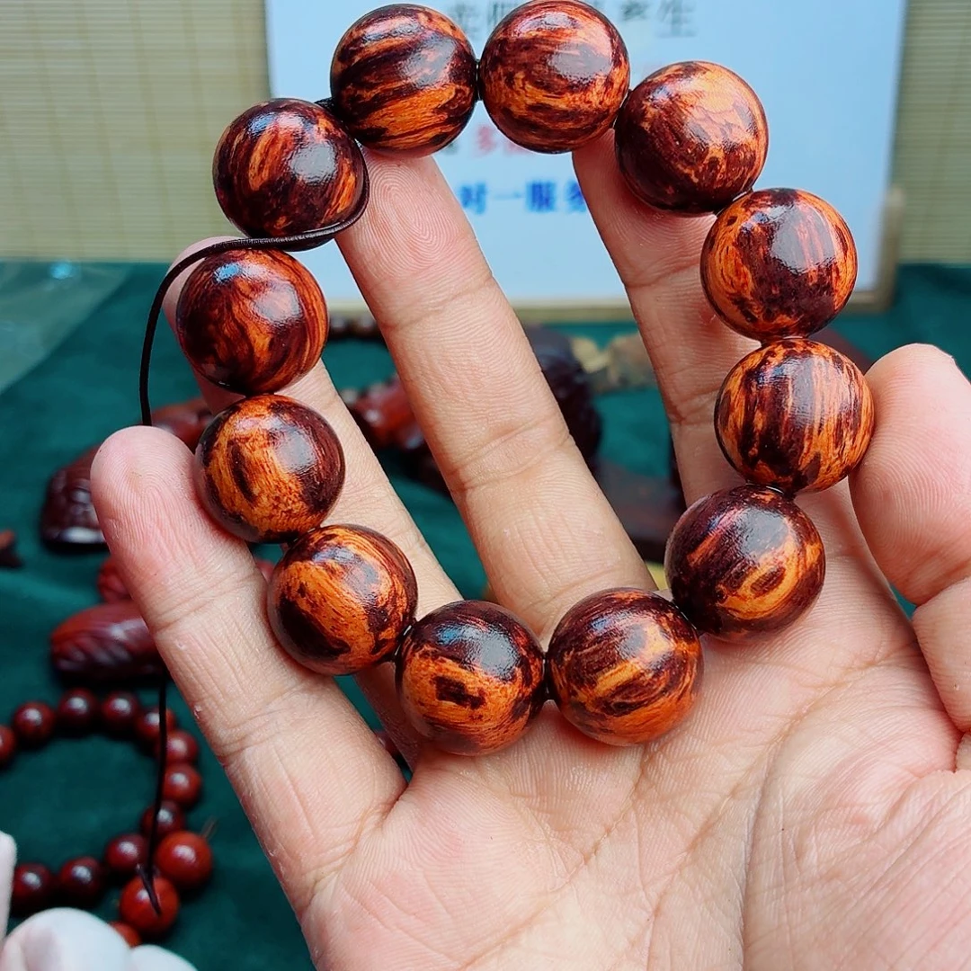 手串/手链檀香紫檀（小叶紫檀）20黑油花梨公满结油