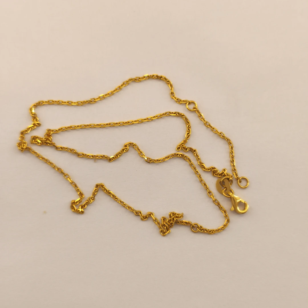 足金999素链5G卡家链O字链百搭锁骨链ins风简约女款调节项链