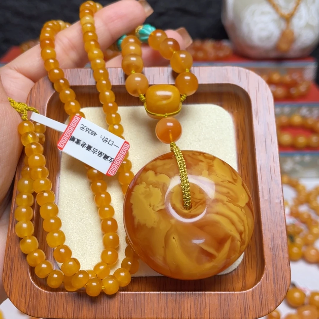 蜜蜡未镶嵌颈饰项链