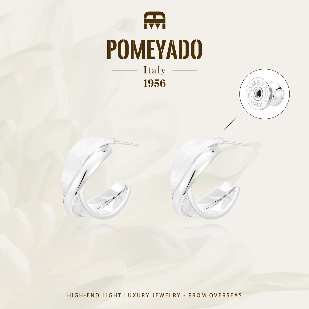 【摩登线条】Pomeyado秋冬设计感拉丝耳钉F5717