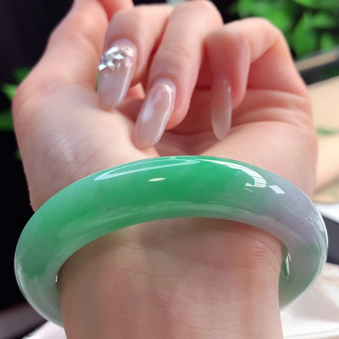 未镶嵌手镯翡翠天然A货翡翠55-56小万色货白菜价11号