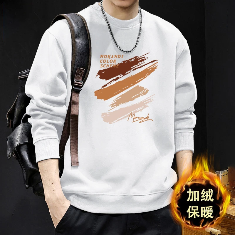 重磅圆领卫衣男生春秋季美式复古潮牌套头上衣服百搭休闲宽松外套