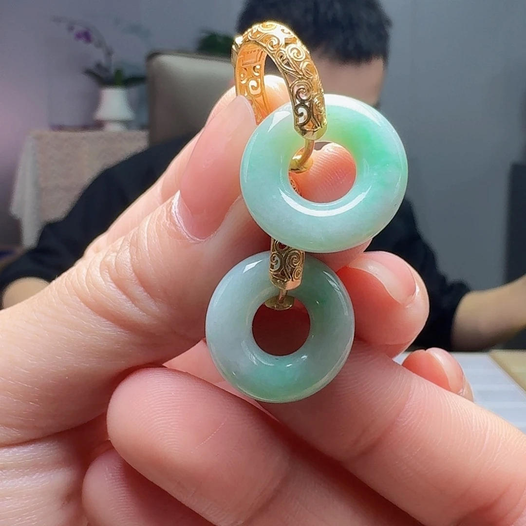 翡翠银S925镶嵌耳饰多样性发货其一