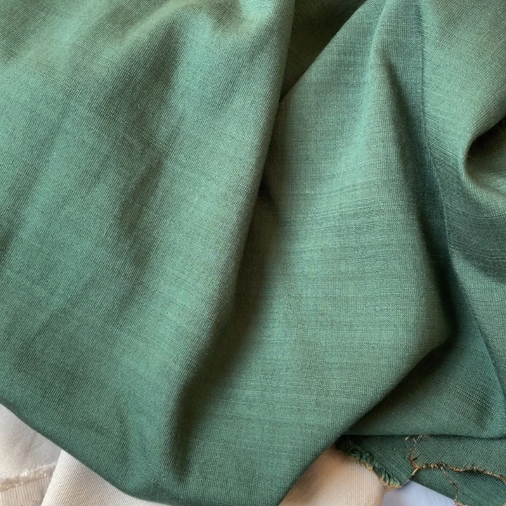 天丝（莱赛尔纤维）墨绿棉麻2米