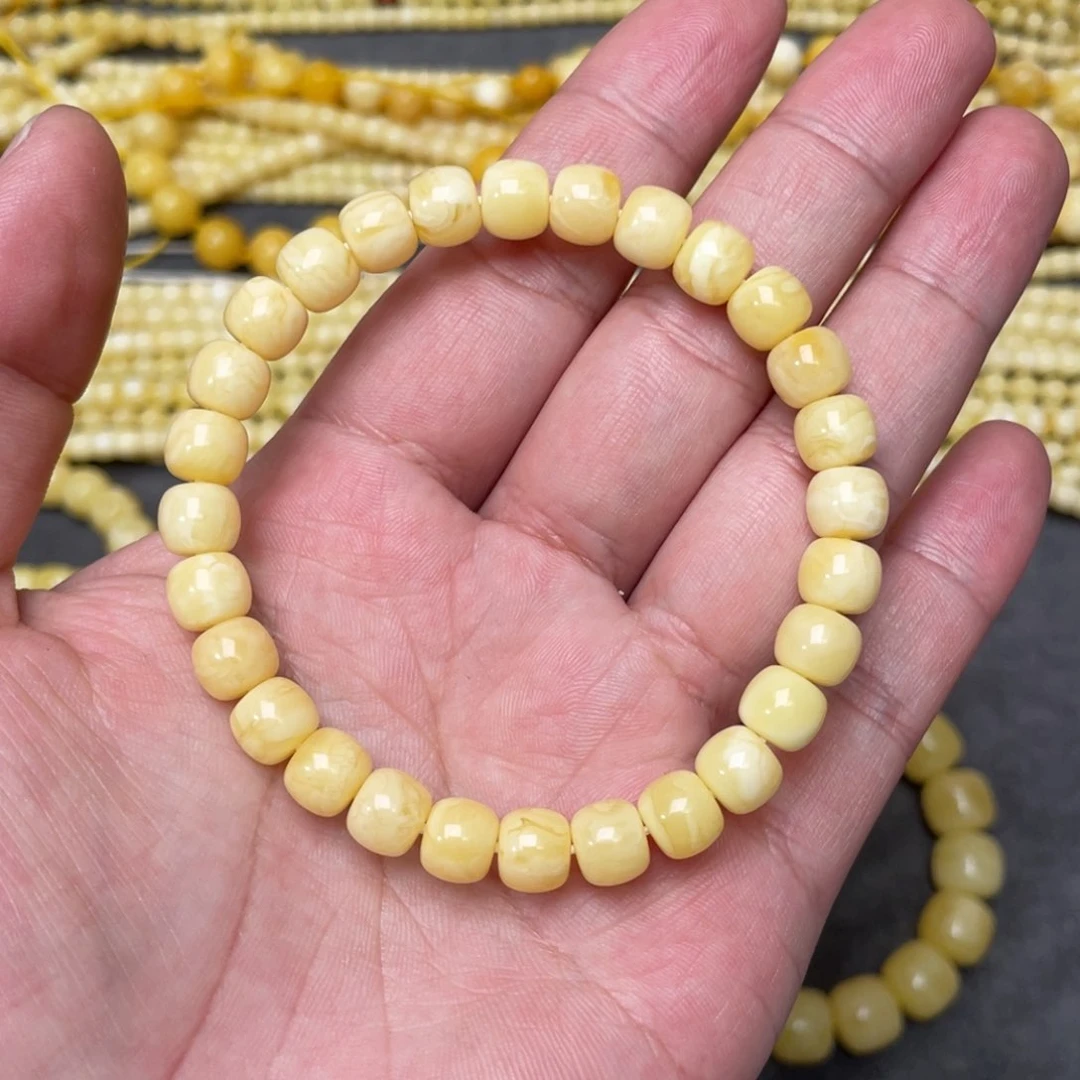 蜜蜡裸石未镶嵌【***?蜜蜡手串8mm