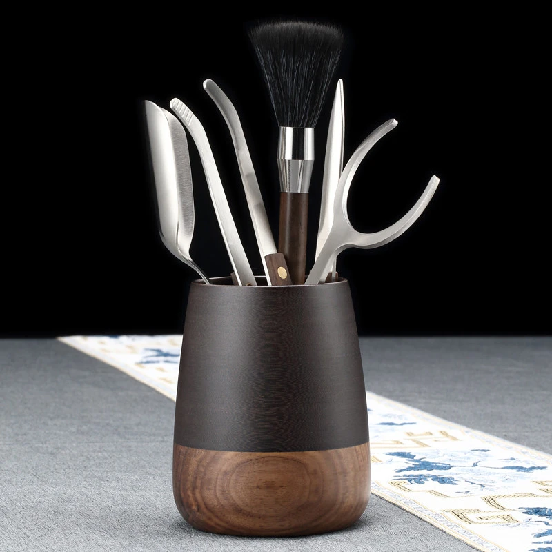 胡桃木电木茶道六君子套装高档轻奢茶夹茶刷功夫茶具茶艺泡茶工具