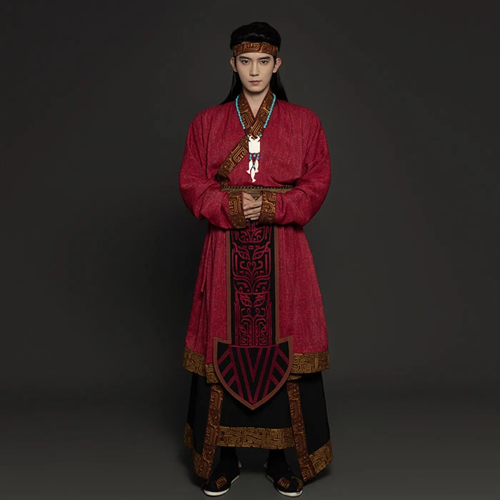 【纨绮】殷商服饰复原刺绣印花袍服套装——契（男）