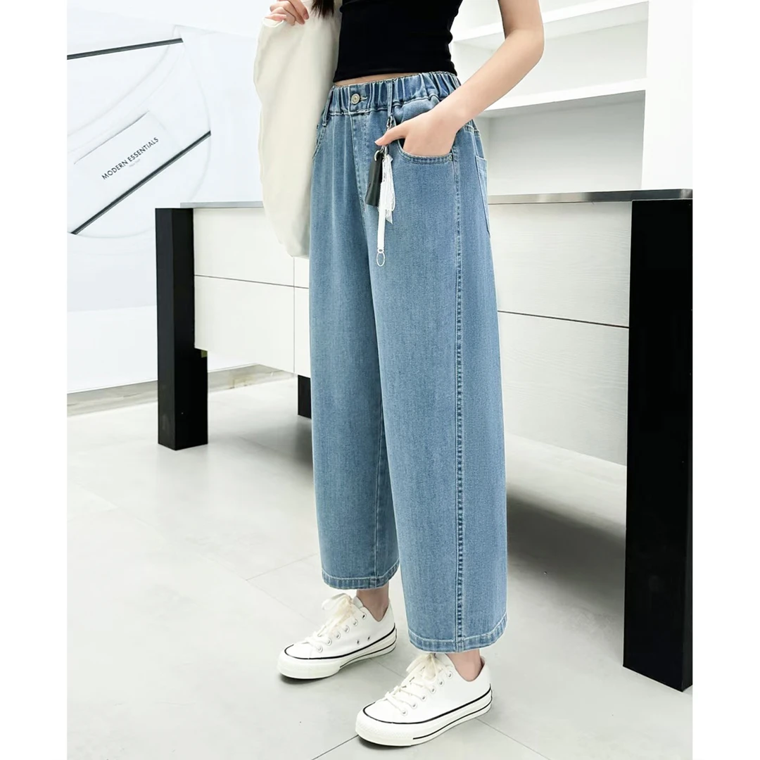 【断码特价莱赛尔】女童夏季薄款八分裤女大童新款牛仔裤初中生裤子