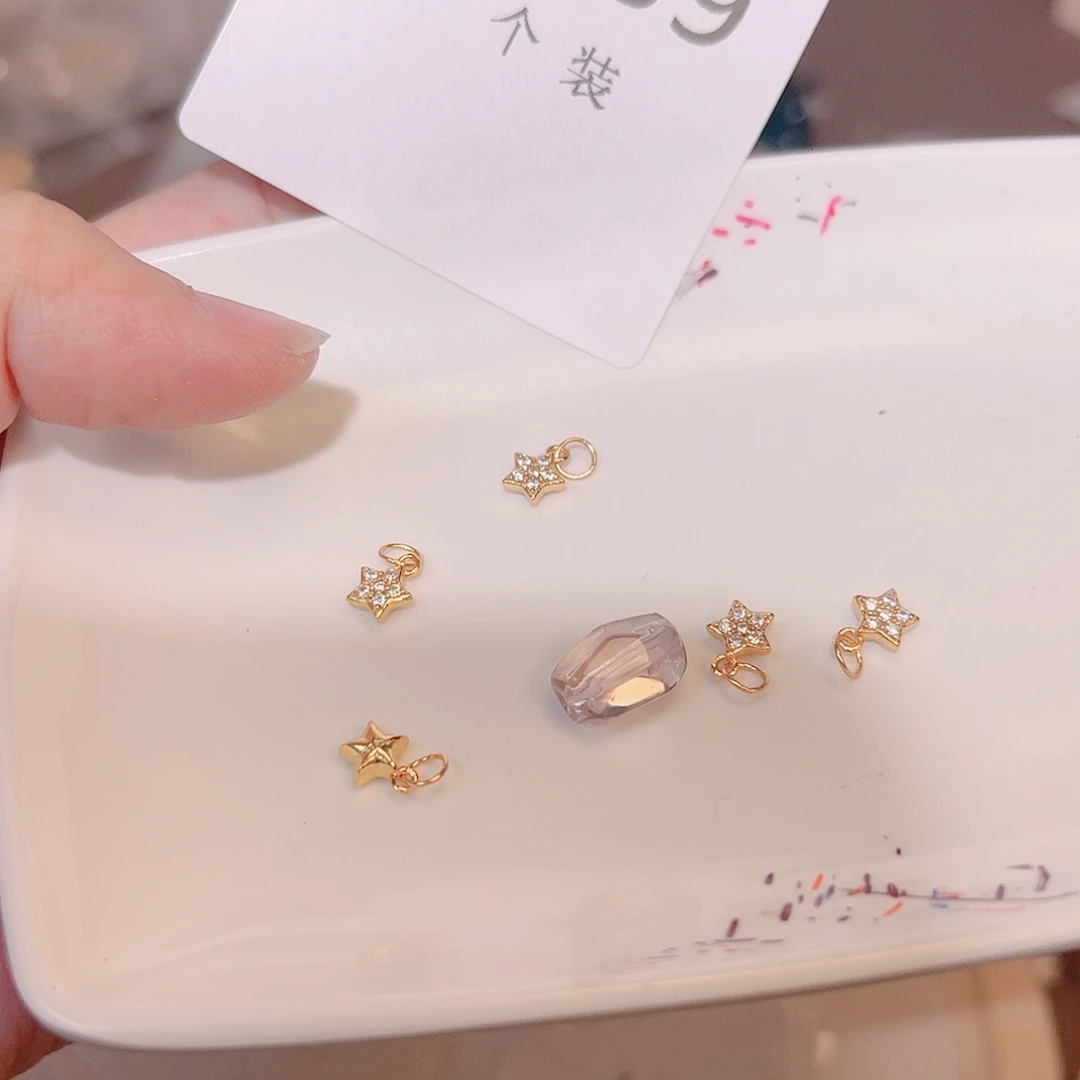 水晶珠宝半成品银S925镀金镶嵌189