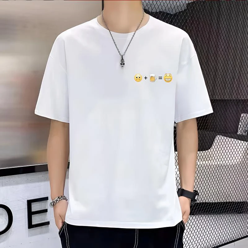 赫小白230克重磅纯棉圆领男士短袖男装t恤H版型衣服宽松男男装t恤