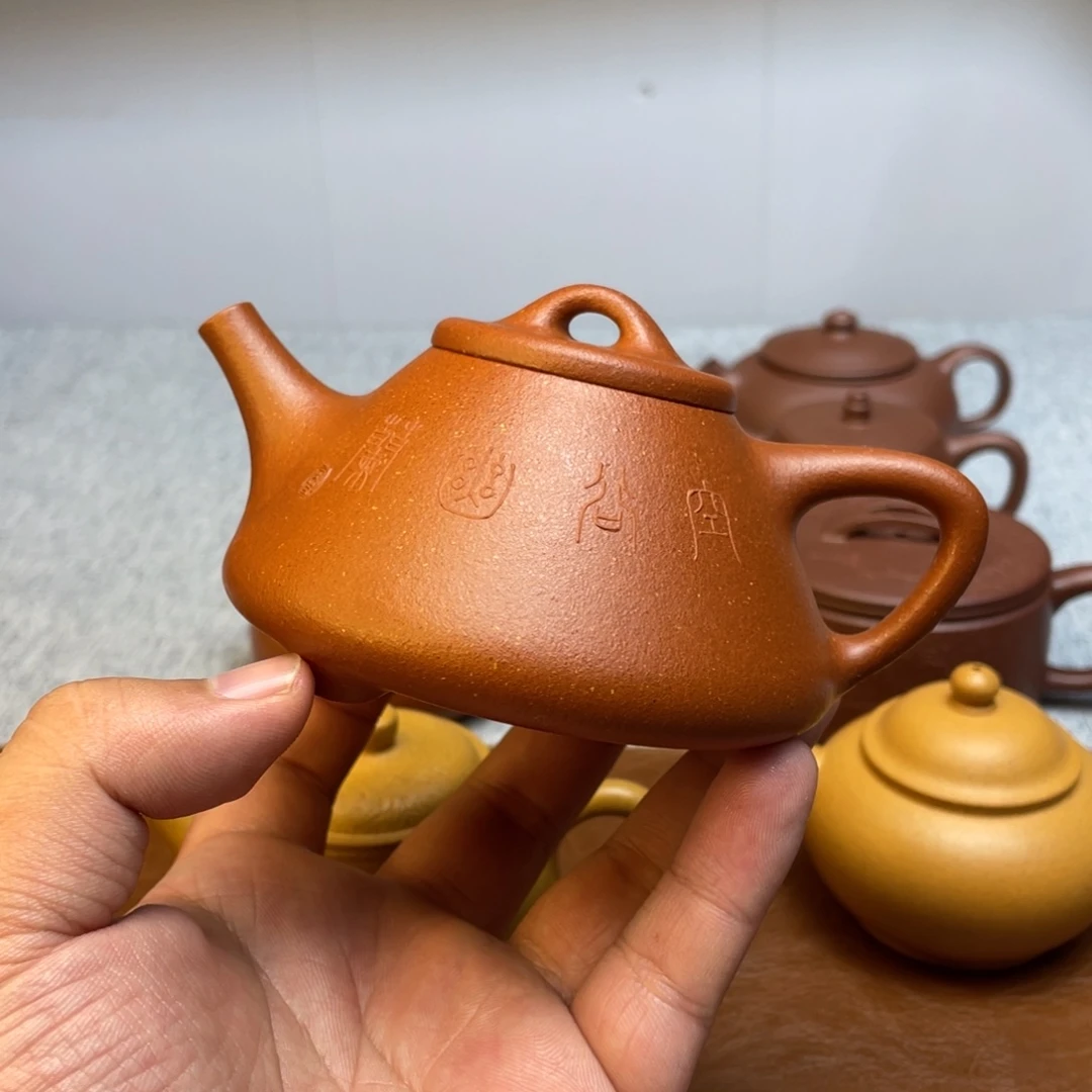 茶壶紫砂橙*。全手子冶
