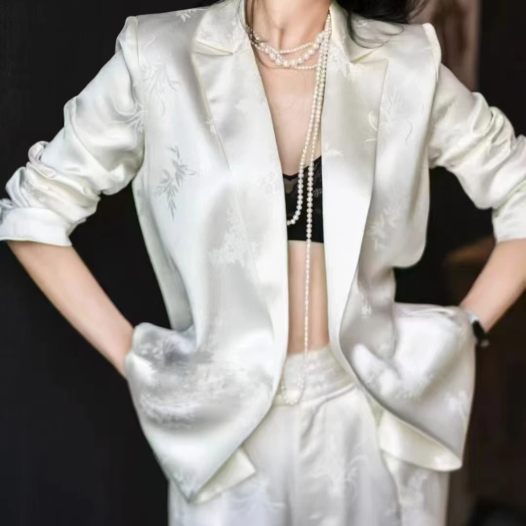 《范范高定》高端提花醋酸西装套装