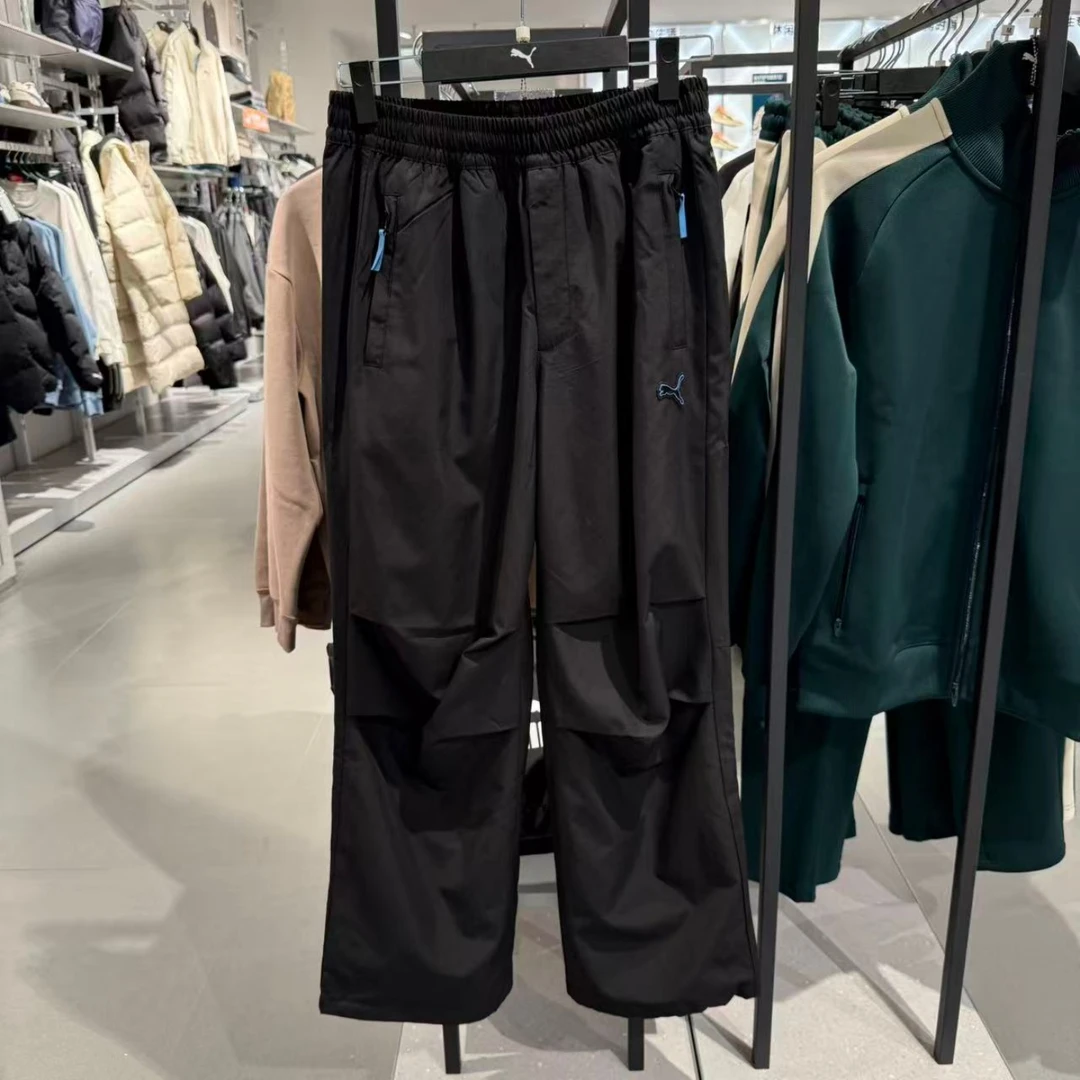 PUMA彪马男子运动休闲防风拒水户外薄绒宽松抽绳梭织长裤 636313