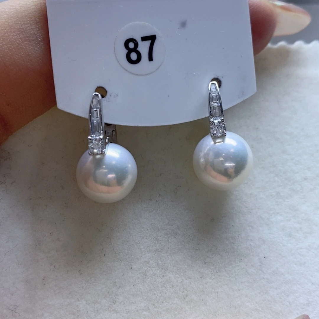 淡水珍珠耳饰银S925镶嵌
