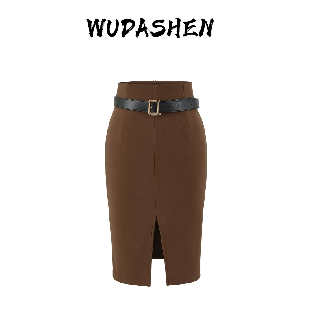 【你伍老板娘】“欧妮姐姐”中长款后开衩半身裙高腰款