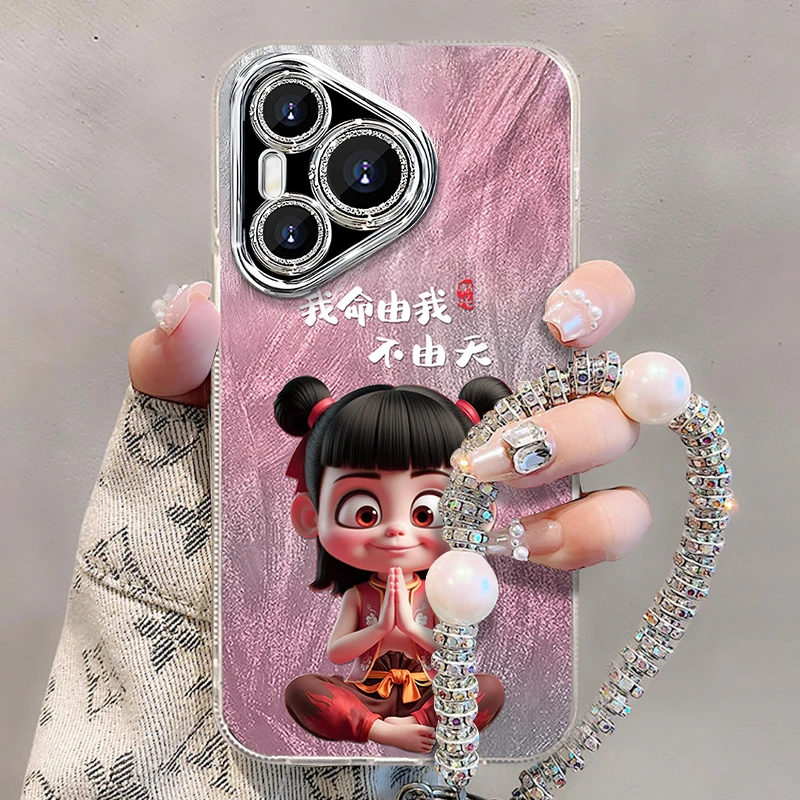 适用于【华为】P70/Pura70创意我命由我不由天防摔魔童精孔羽纱壳