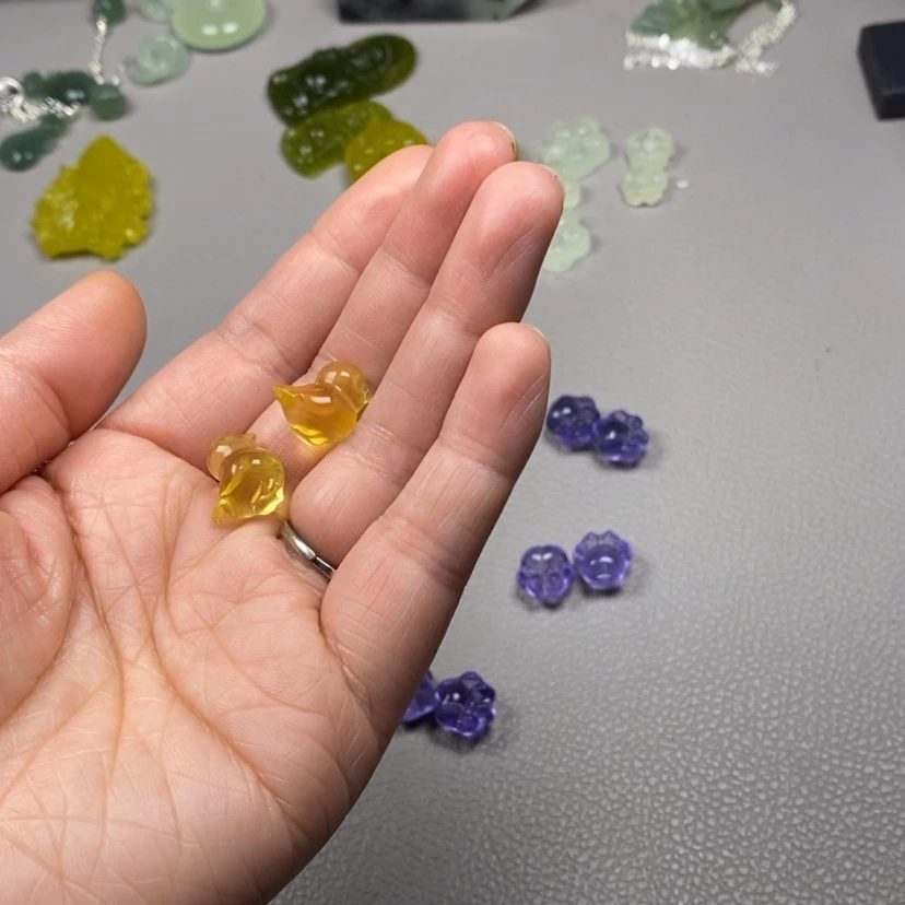 【闪购商品】萤石挂件耳饰耳环项链未镶嵌*‍****