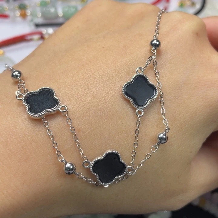 翡翠银S925镶嵌手链899999999