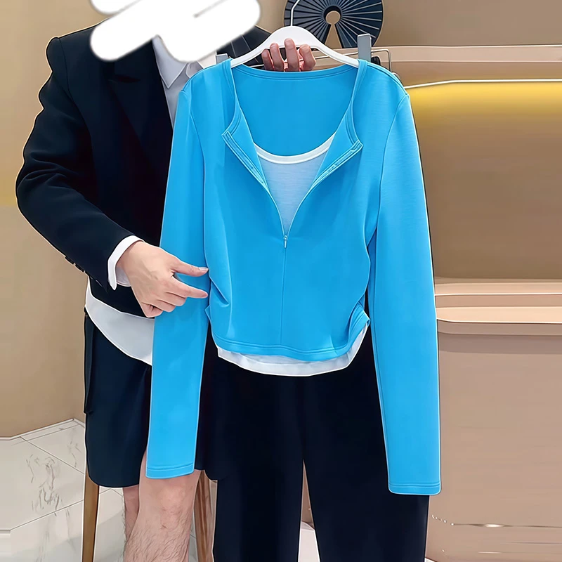 韩系内搭打底衫独特绝美小上衣女收腰显瘦洋气女士秋冬假两件T恤