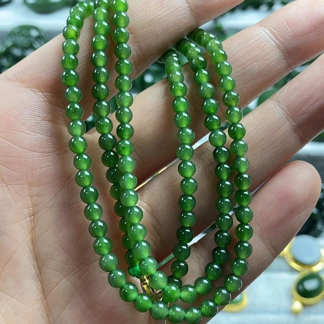 和田玉（碧玉）未镶嵌颈饰4mm