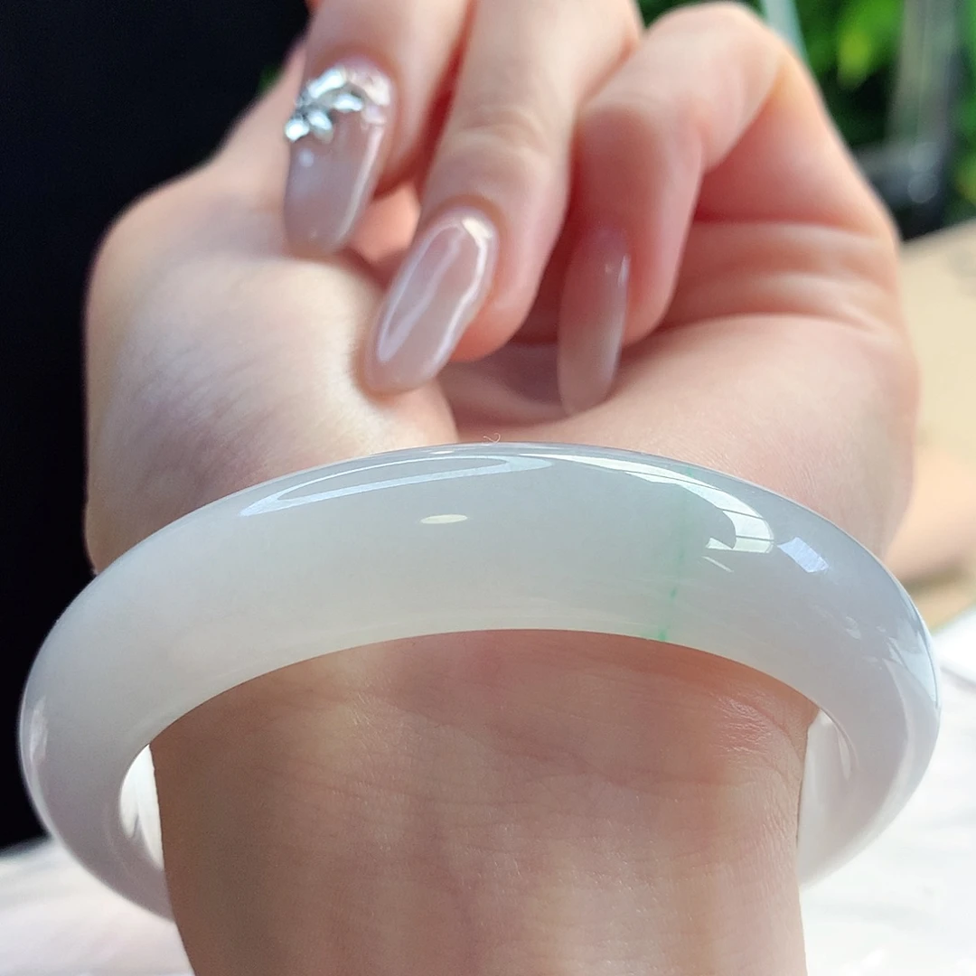 未镶嵌手镯翡翠天然A货翡翠58-59胶原蛋白满满o颗粒34号