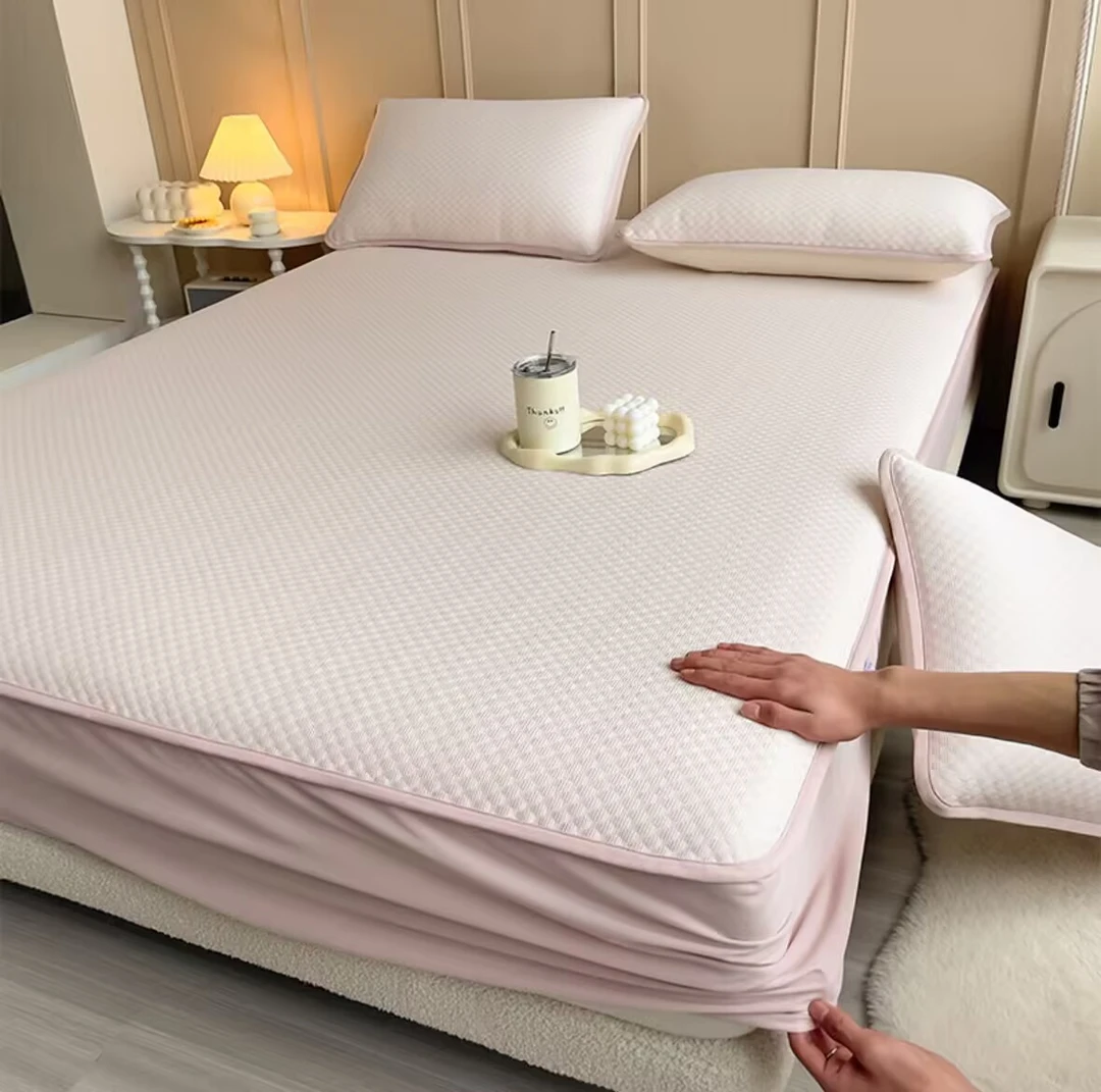 【床裙/床笠款】三件套加厚450克双层花边PE提花豆豆凉感纤维