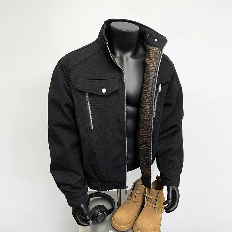 蛇年限定座山蟒哈灵顿飞行员夹克男春季cleanfit短款立领工装外套