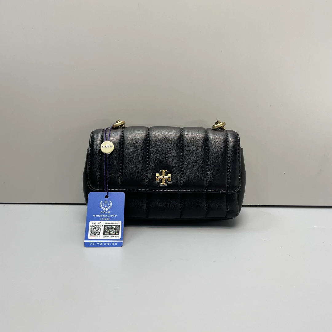 95新 TORY BURCH/汤丽柏琦 小林/kira黑色迷你链条包18*11*5cmS