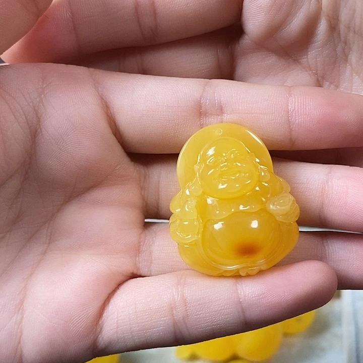 琥珀未镶嵌裸石弥勒佛