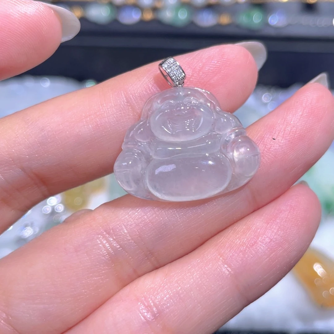 颈饰18K金镶嵌翡翠翡翠