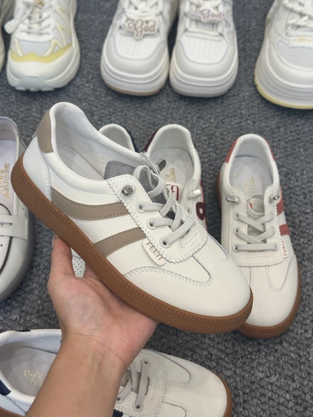 平底板鞋时尚休闲鞋厚底夏季德训鞋低帮