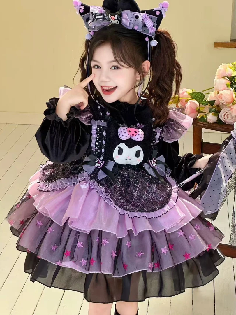 【秋冬款】女孩公主风童装女童秋冬蓬蓬裙洋气长袖Lolita女童连衣裙