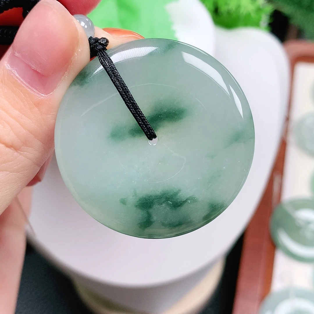 翡翠未镶嵌颈饰平安38.8-5.9