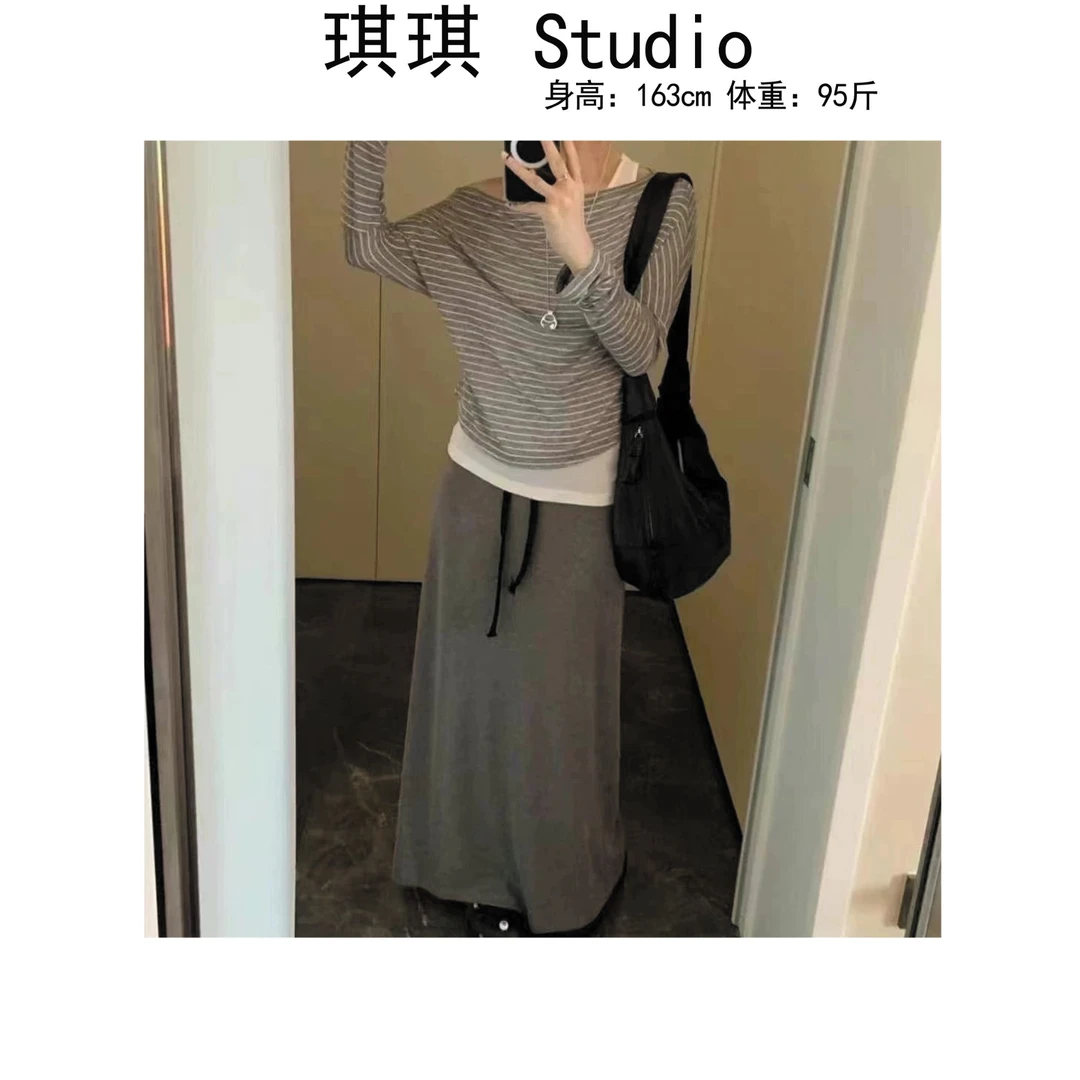 《琪琪家》夏季新款重工设计吊带上衣显瘦减龄半身裙三件套9019-Y