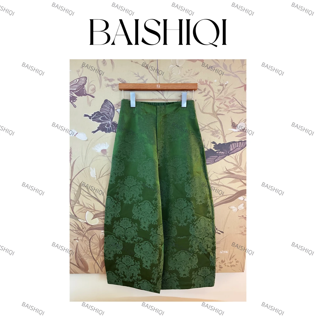 BAISHIQI【龙腾图】NEW 新中式国风提花直筒裤B08020