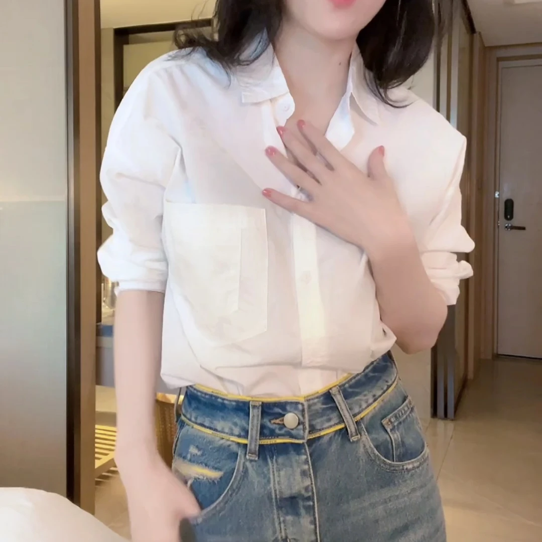 2024秋冬韩版新款小众设计感气质百搭显瘦长袖衬衫LK2501000