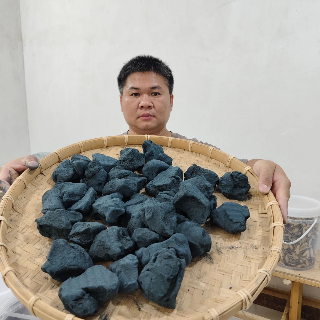 青黛粉 福建农户制作 青黛块 蓝靛粉 青黛颜料 南板蓝叶制作