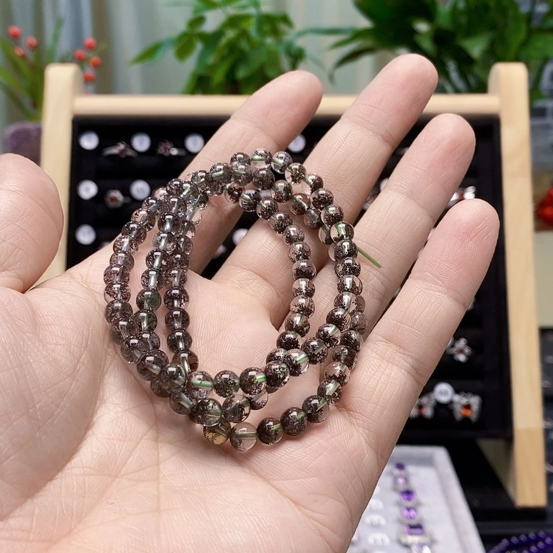 水晶手串未镶嵌绿幽灵单圈手串【   7  】