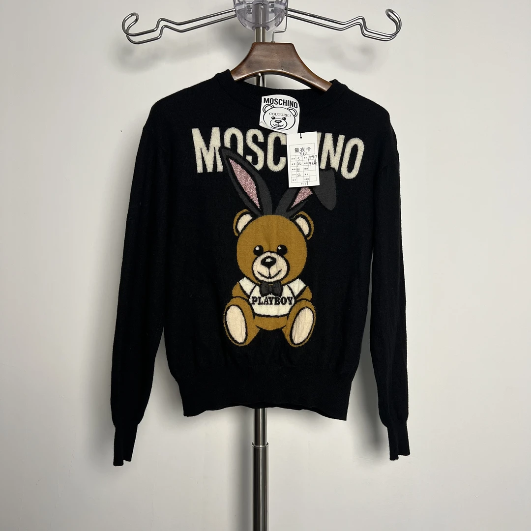 99新 Moschino/莫斯奇诺 兔子熊羊绒针织长袖/S码/0118