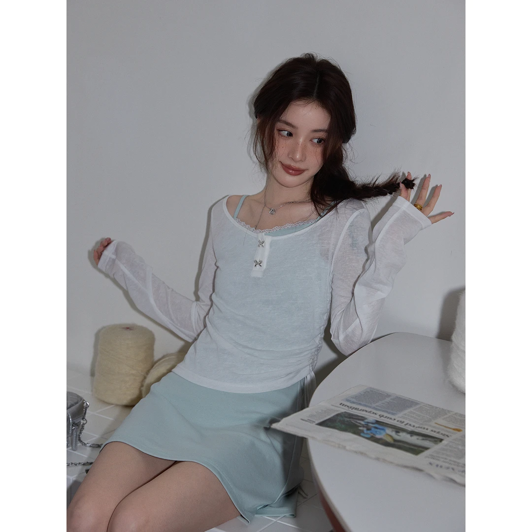 【LINZI】设计抽褶温柔罩衫连衣裙52080