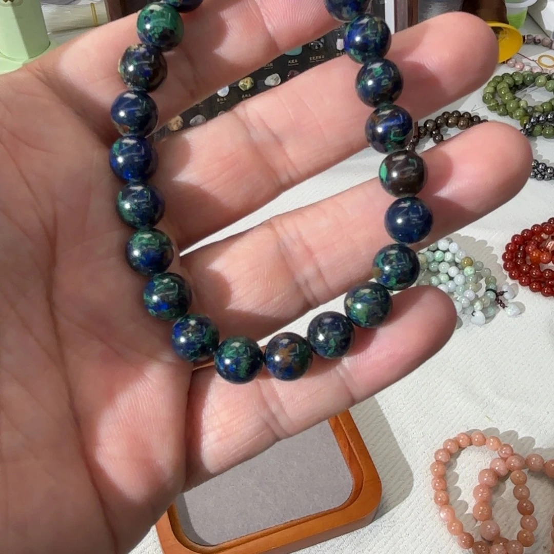 玛瑙/玉髓合金手链蓝铜矿手链
