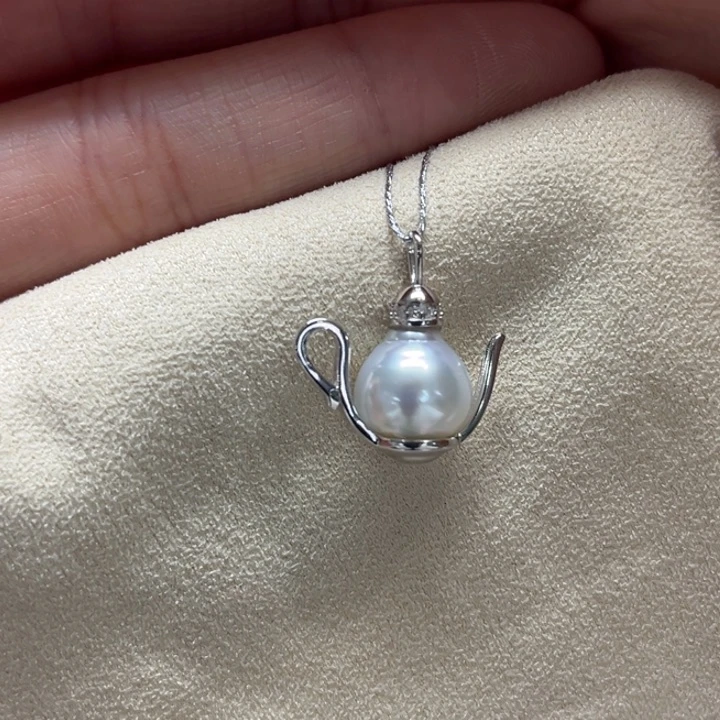 吊坠(不含链)银S925镶嵌海水珍珠9-10m 8号