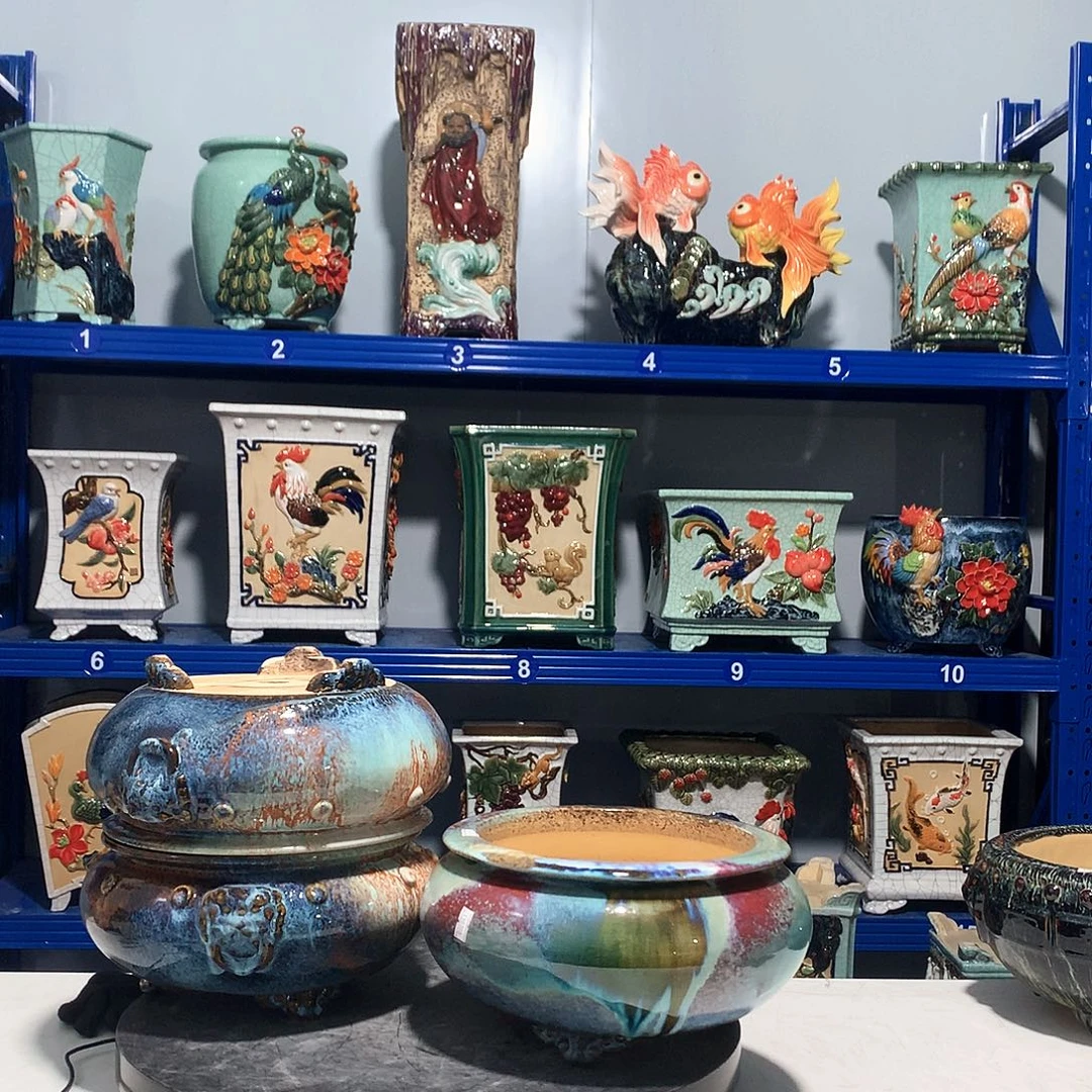 三***园高温粗陶石湾花盆