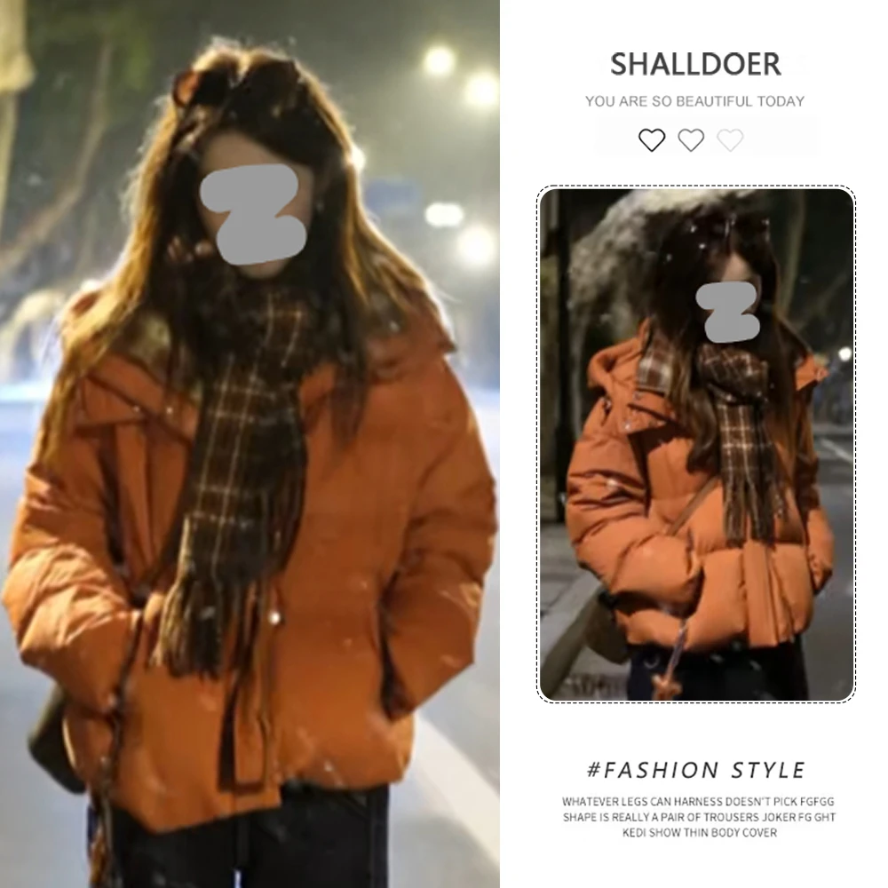 复古港风设计感小众加厚棉服女士2025冬季新款高级感时尚连帽棉衣