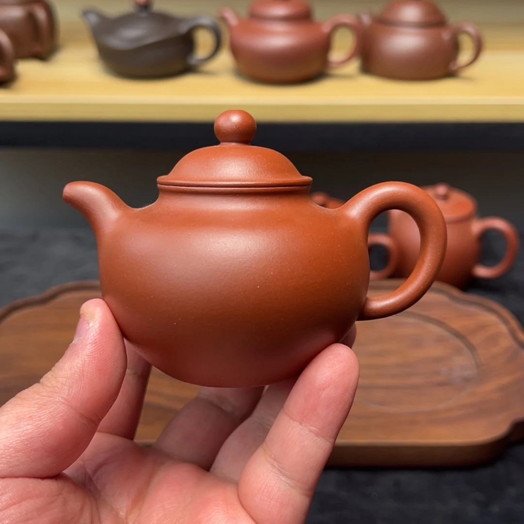 紫砂茶壶150cc红皮龙掇球