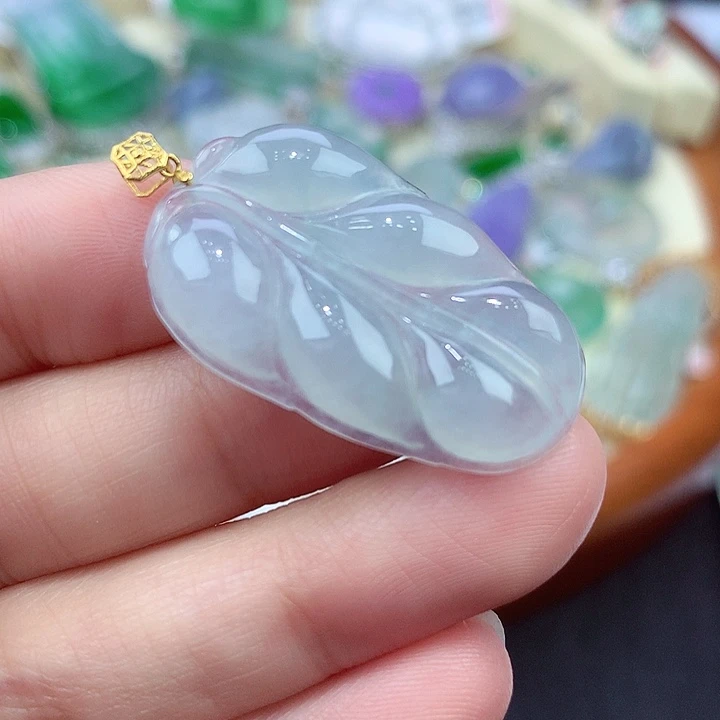 翡翠颈饰18K金镶嵌缅甸翡翠40