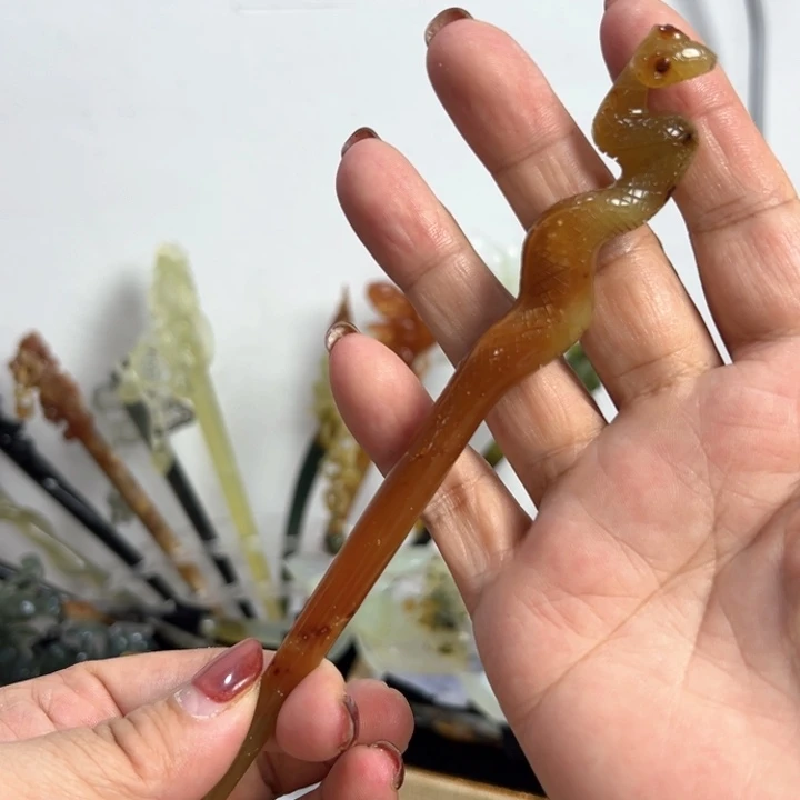 定制蛇纹石玉亦*?毛货发饰